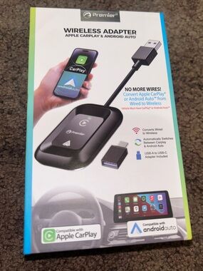 Premier Black Wireless Adapter for Apple CarPlay & Android Auto